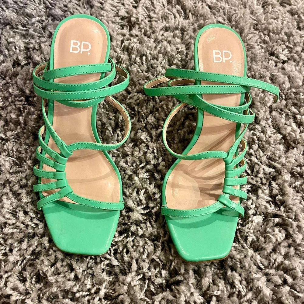 Green BP wrap heels